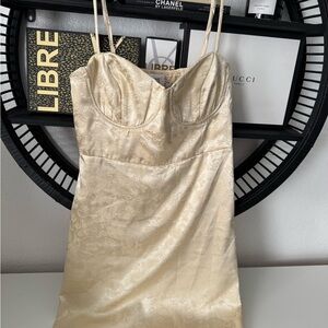 Princess Polly Gold Satin Dress